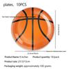 NBA Season Party Tableware: Basketball-Themed Plates, Napkins, and Tablecloth for Fan Birthdays and Celebrations.