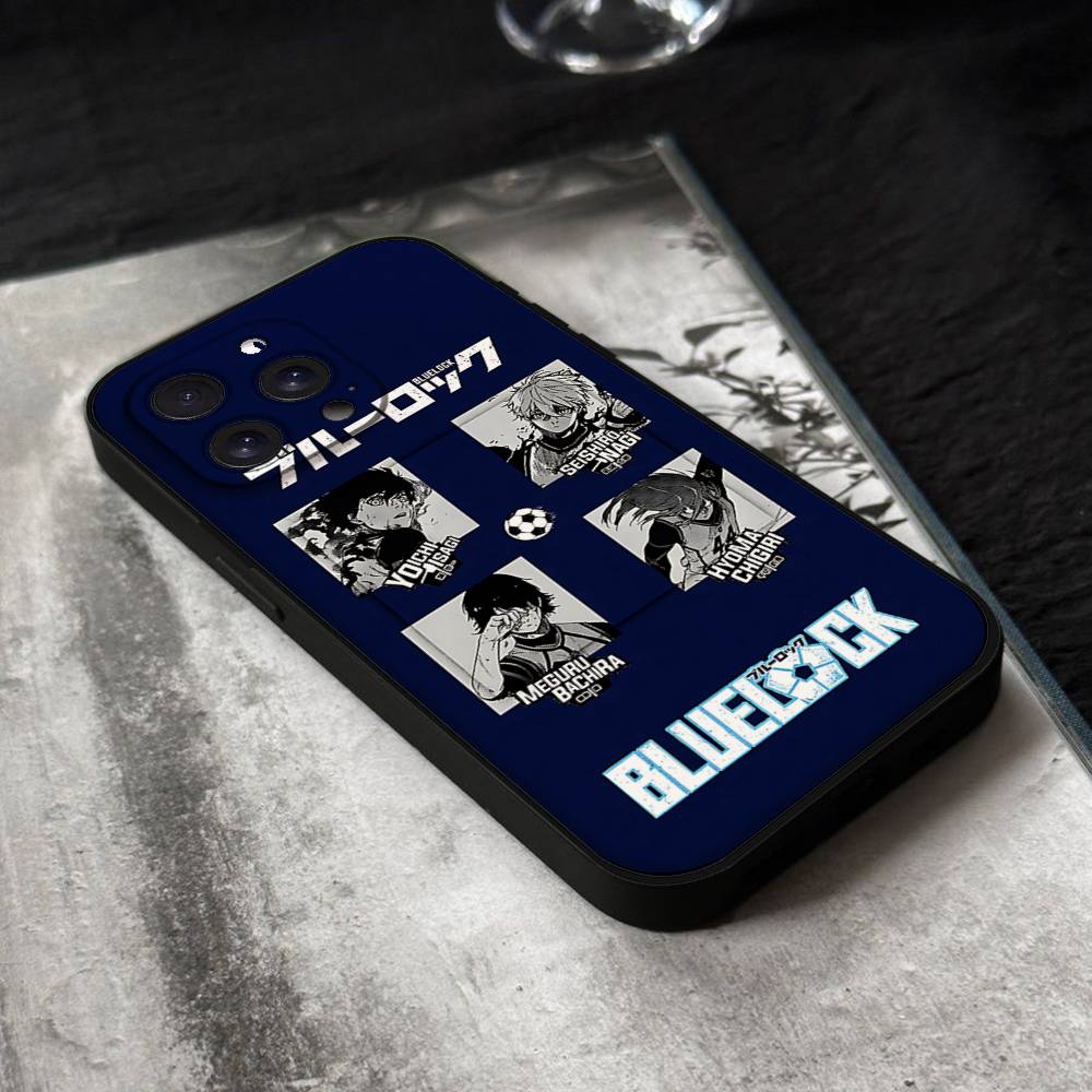 Anime BLUE LOCK Handyhülle Für IPhone 17,16,15,14,13,12,11 Plus,Pro,Max,XR,XS,X,7,8 Plus,Mini Schwarzes Silikon Weich