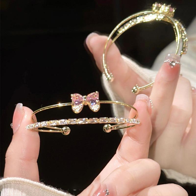 Zircon Diamond-Set Grid Bracelet: Elegant, Luxurious Niche Design for Women