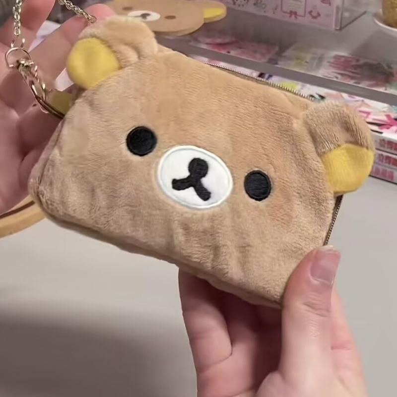 Rilakkuma Coin Purse,Portable Storage Bag For Keys, Id Card, Bank Card, Cute Pendant Kawaii Girl'S Birthday Valentine'S Day Gift