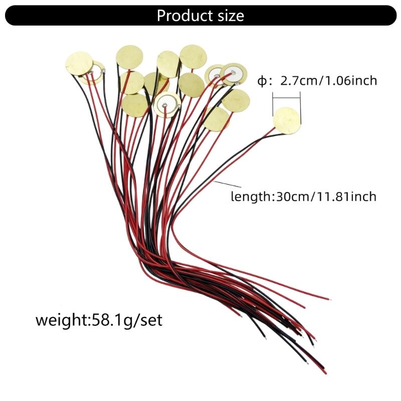 15Pcs Guitar Piezo Pickup Transducers Direct Supply 27MM Copper Sheet Buzzer Contact Microphone Transducer Disc