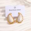 New Versatile Temperament Stainless Steel Drop Glaze Enamel Stud Earrings Personalized Niche Light Luxury Sweet Earrings Women