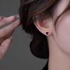 Wine red triangle atmosphere earrings for women