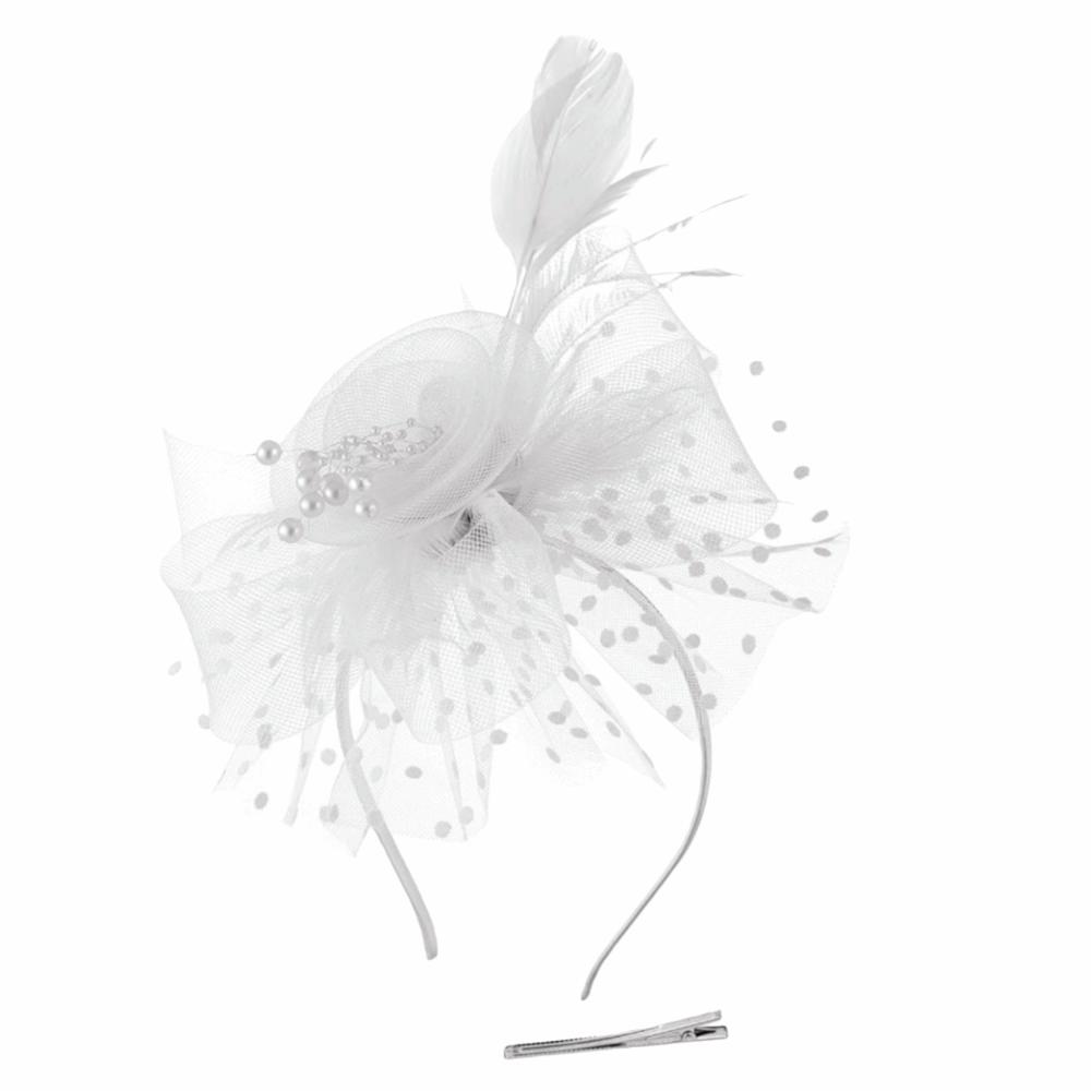 

Цветок Сетка Вечеринка Сетка Повязка для волос Заколка для волос Свадебное украшение для головы Фотография белый