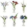 Mini Glass Flower Decor Handmade Colored Glaze Hand-blown Glass Flower Simulation Floral Gift Floral Decoration Home Decoration