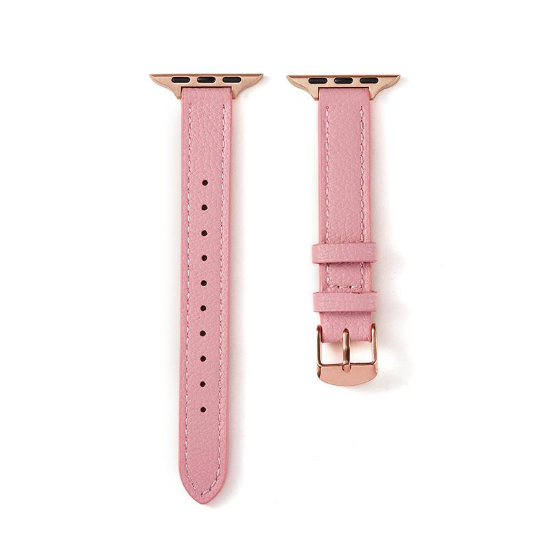 Originální kožený tenký řemínek s vzorem liči pro Apple iWatch