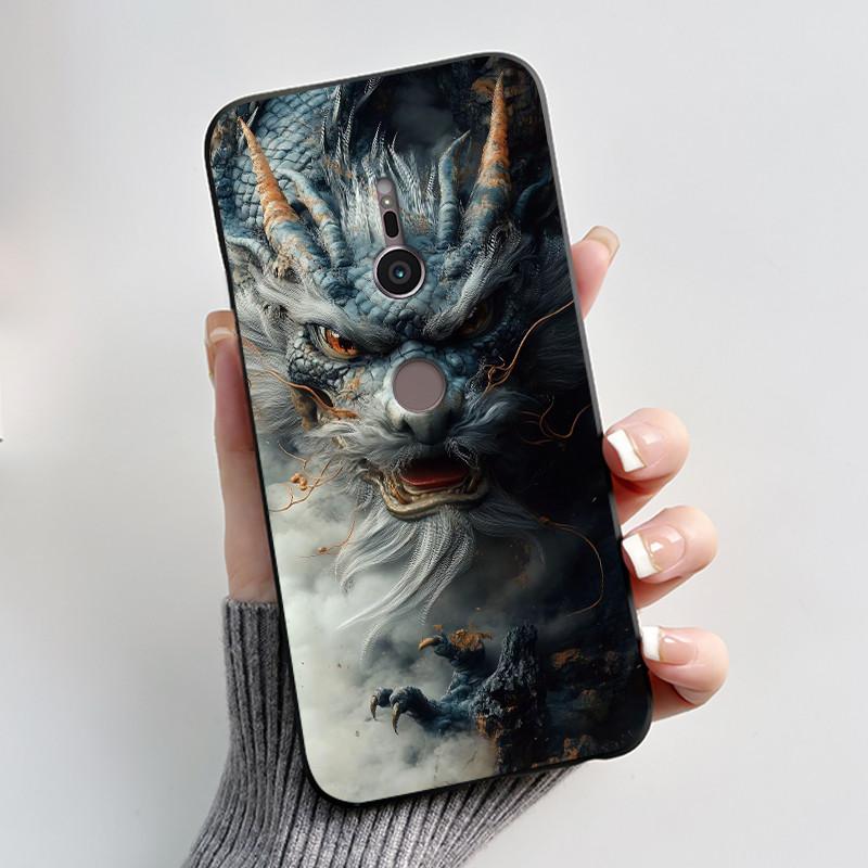 Trendy Milk Tea Rabbit Printed Case For Sony Xperia XZ2/SO-03K Black Case For Sony Xperia XZ3/SO-01L Anti-scratch Soft Shell