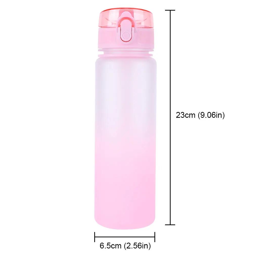 500ml Sportwasserflasche Mattiert Farbverlauf Trinkwasserbecher mit Griff Gradient für Fitnessstudio Outdoor-Sport Camping Boba