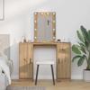 Makeup Table with Storage Brown 102 X 33 X 135 Cm Engineered Wood