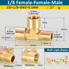 1Pc Pneumatic Brass Pipe Fitting Male-Female Thread Conversion Connect 1/8" 1/4" 3/8" BSP Tee Type Copper Water Oil Gas Adapter