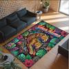 Leopard Theme Crystal Velvet Floor Rug Personalized Custom Name Text Warm Carpet Home Decoration