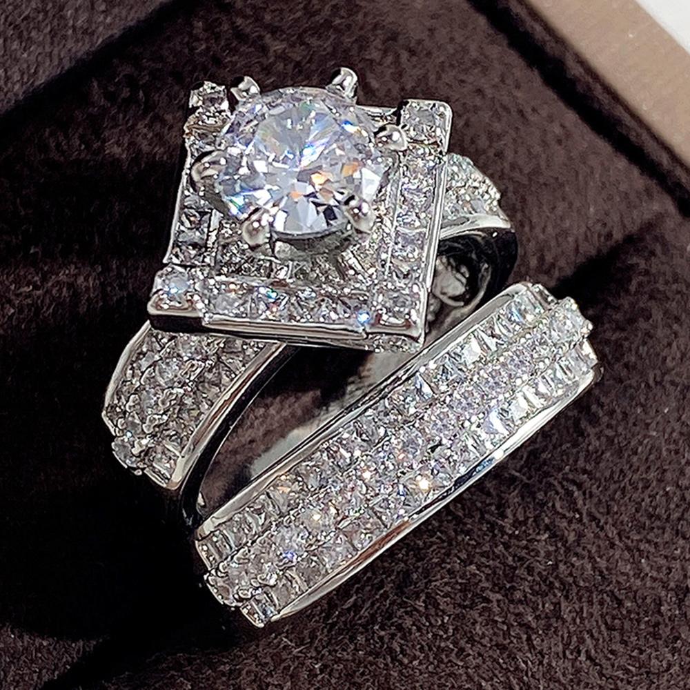 Xiaomi Huitan Trend Sets Rings Jewelry for Women Full Paved Brilliant CZ Stone Fashion Finger Accessories Engagement Bands Accessories