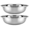 2Pcs Stainless Steel Basin Vegetable Washing Large Kitchen Mixing Bowl Multipurpose Salad Fruit Basin Stainless Steel Bowl