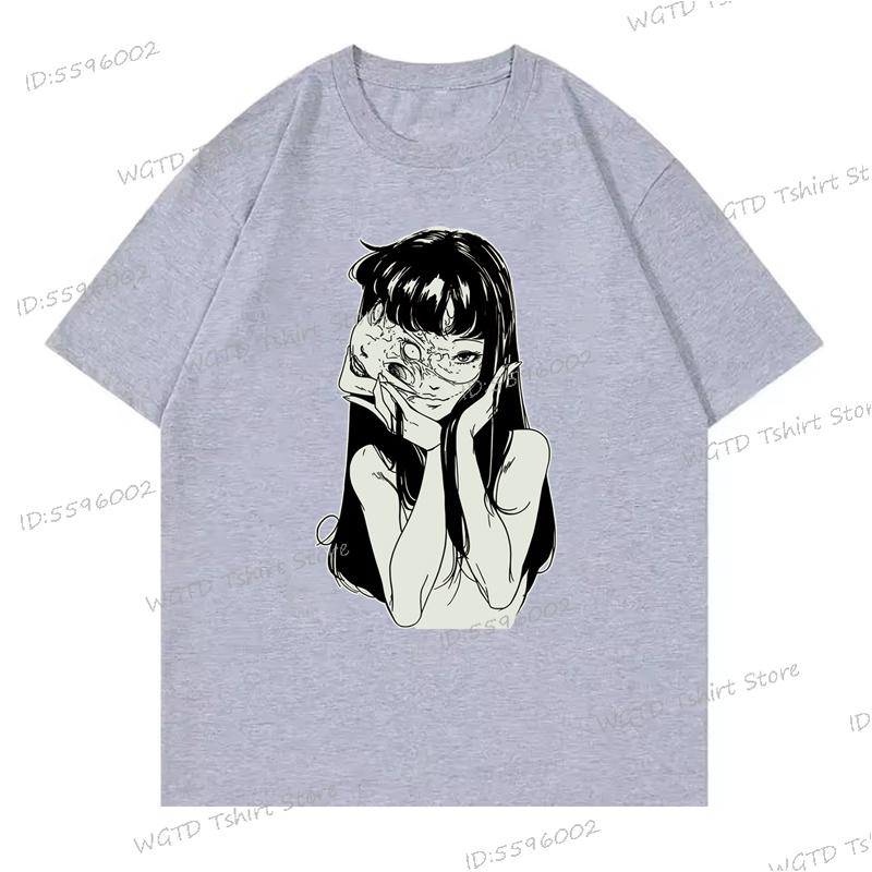 New Anime Tomie Print Top Tees Men Women Vintage Print Streetwear Hip Hop Tshirt Fashion Comic Tomie Y2K Graphics T-shirt Unisex