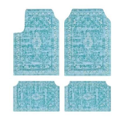 Vintage Persia Kilim Complete Car Foot Mat Machine Made Suede Anti-Skid PVC Bottom Wear Resistant Universal Car Interior Rug