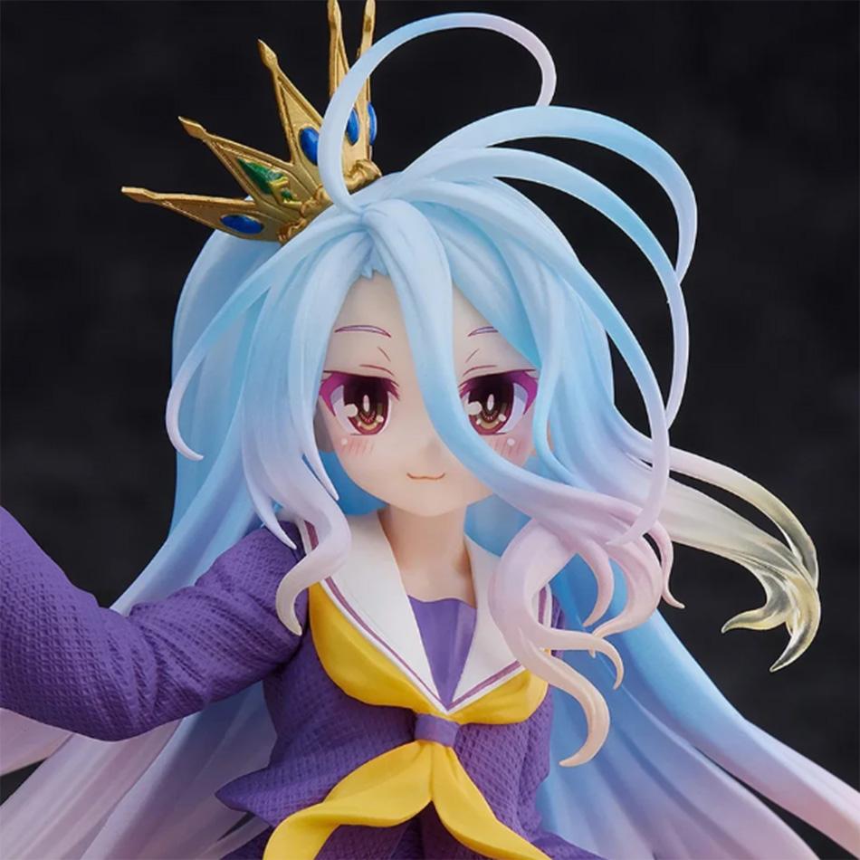 Figura Anime 18cm No Game No Life - Shiro con Orecchie da Gatto Uniforme Scolastica Figura d'Azione in PVC Giocattolo da Collezione Regalo