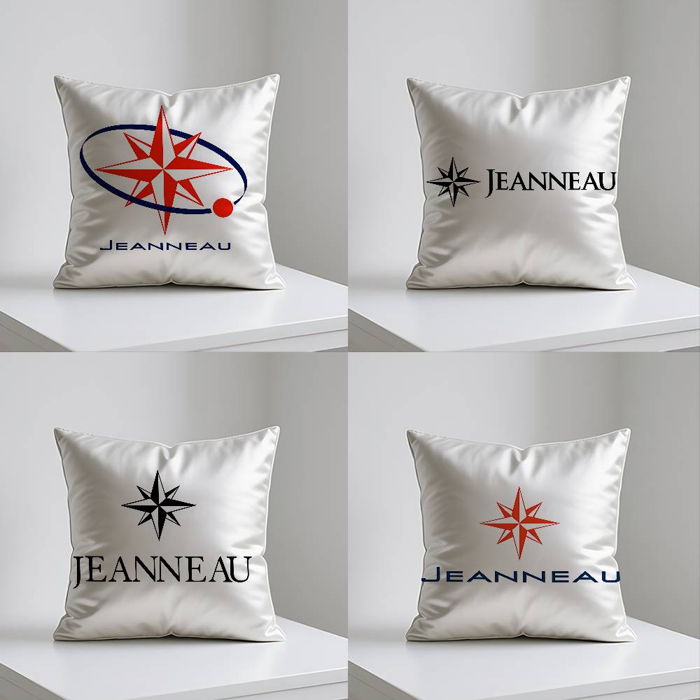 Jeanneau Logo Cushion Cover For Sofa Case Plush Fabric Soft Pillowcase Double Sided Print Cushion Cover Household Gifts
