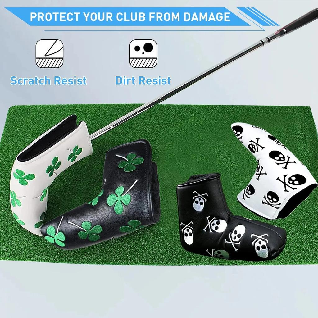 Golf Putter Başlık Kılıfı, Bıçak Tipi Kulüp PU Deri Koruyucu, Tüm Putterlar ve Golfçüler İçin Evrensel Uyum, Siyah ve Beyaz Renklerde Mevcuttur