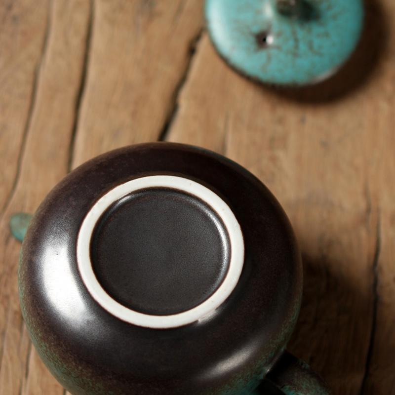 160ml Ceramic Teapot Kiln Change Peacock Green Kung Fu Tea Set