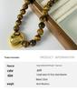 Luxury Tiger Eye Beaded Necklace with Metal Pendant