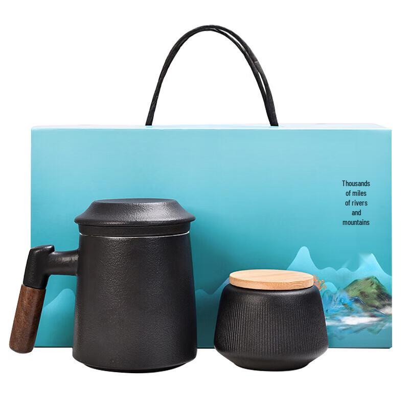 He Yu Xi Ceramic Tea Mug & Canister Set