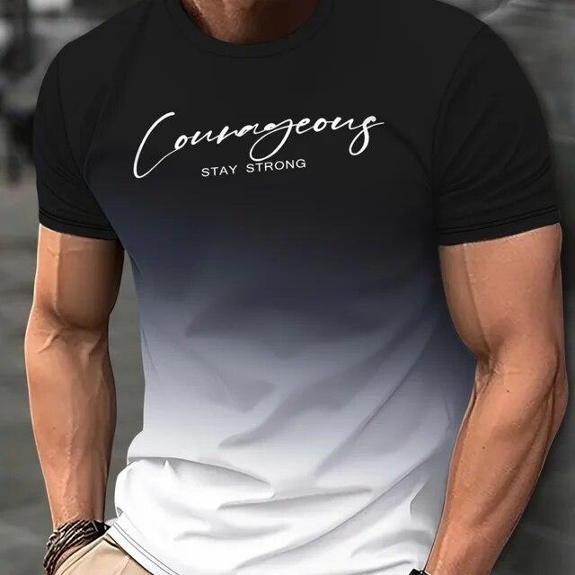 Camisetas informales para hombre, ropa de primavera, camisas ombré, camisetas de manga corta de gran tamaño, camisetas para niños, camisetas Vintage 5XL para hombre