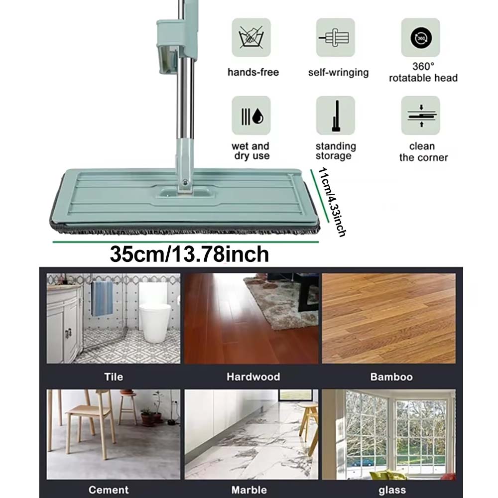 Mop Plat Rotativ 360° Mopuri cu Spin pentru Podea Microfibră Spălare Mâini Libere Mop Pluteitor pentru Podea Unelte de Curățare Casnică