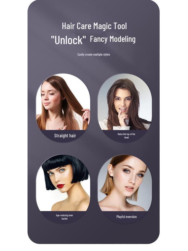 Portable Wireless LCD Hair Straightening Comb - Rechargeable, Negative Ion, No Damage.