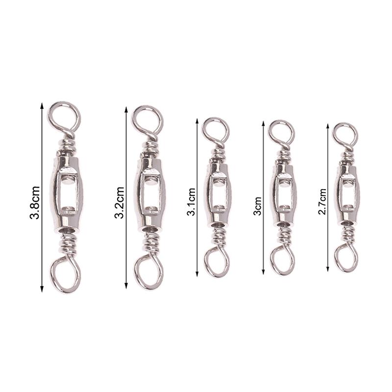 New 20Pcs Fishing Universal Swivel Heavy Duty Stainless Steel Swivels Saltwater Fishing Connector Terminal Tackle