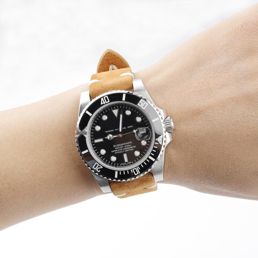 Genuine Suede Leather Quick Release Watch Strap, Brown Coffee Color
