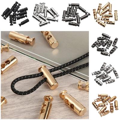 Shoelace Sportswear Apparel Sewing Lock Toggle Stopper Cord DIY Metal Clamp Double Hole Stoppers