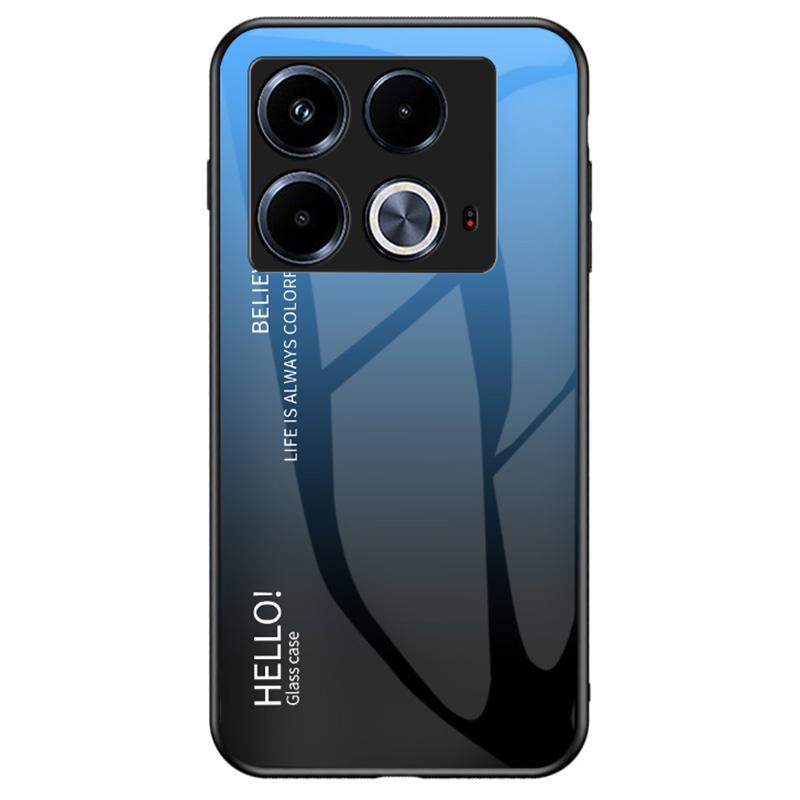 

Для Infinix Note 40 Чехол из закаленного стекла PC+TPU Защитный чехол для телефона Gradient Blue Black