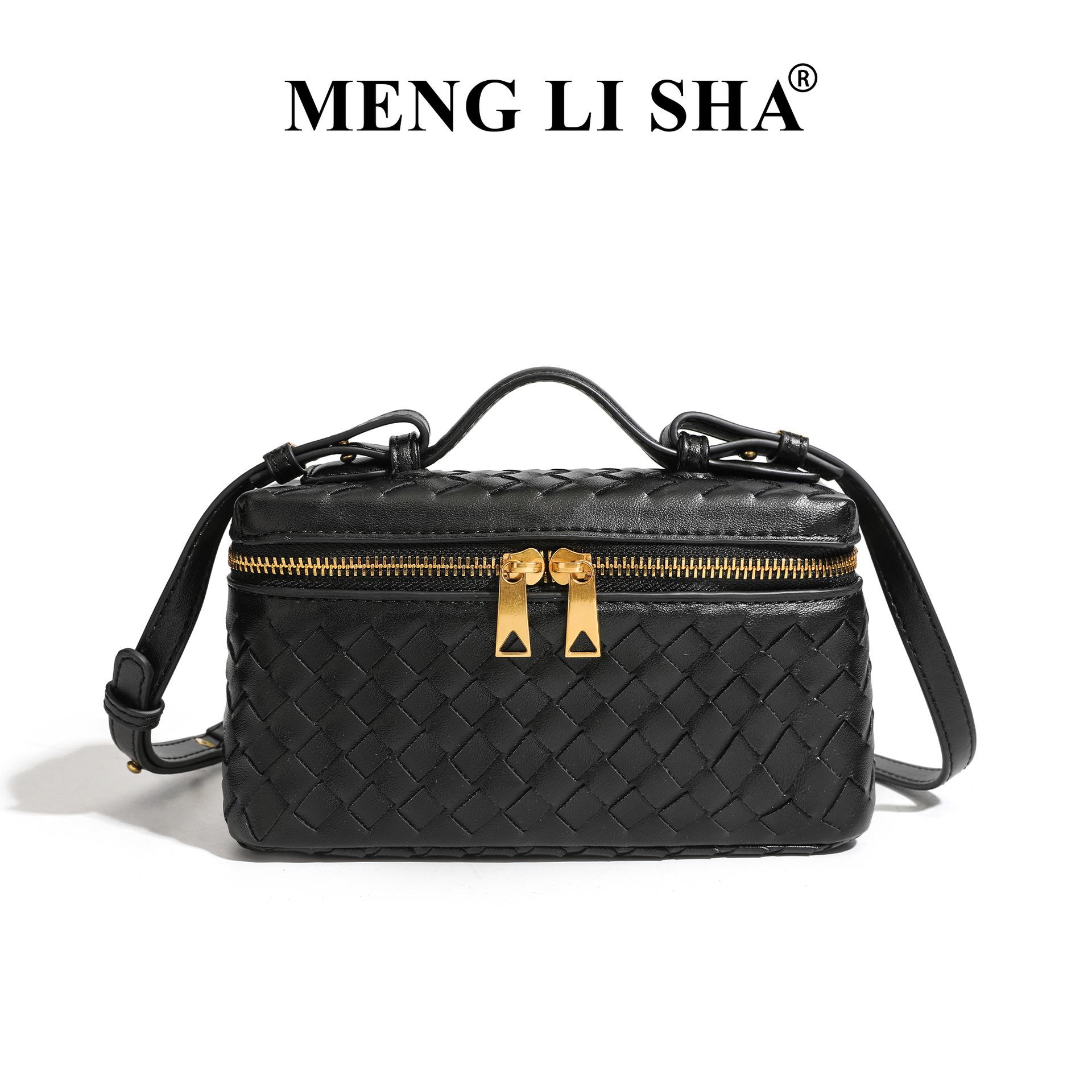 

Vintage Handmade Woven Box Bag for Spring and Summer, Fashionable and Simple Handbag, Shoulder Bag, Crossbody Lunch Box Bag чёрный