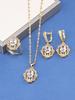 12-Colors Colorful Zircon Jewelry Accessories  Gold Plated Bridal Wedding Sets Necklace And Earrings Ring For Women Gift