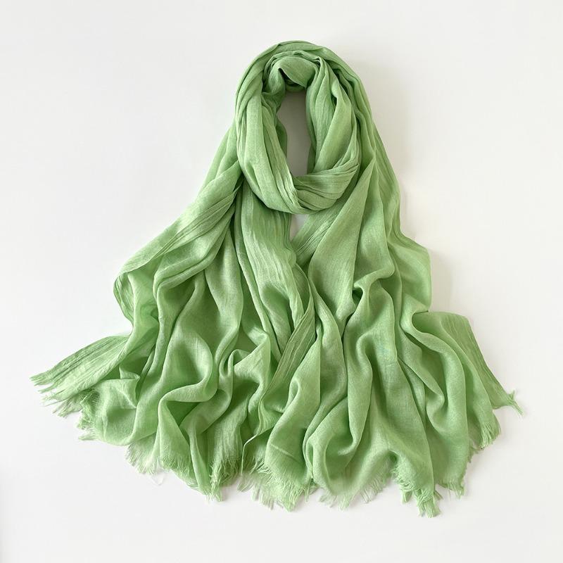 Solid color scarf shawl fashion literary cotton and linen scarf red silk scarf women's desert travel shawl
