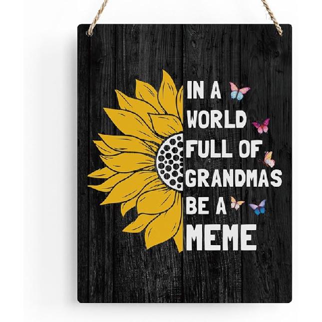 Meme Gifts Great Grandma Gifts, Sunflower Wall Art Decor Hanging Sign, Mothers Day Birthday Gift for Grandma, Bedroom Living Room Kitchen Decor Meme