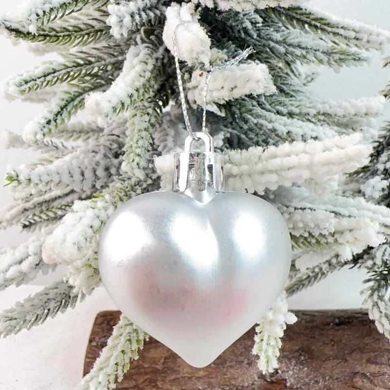 Heart-Shaped Multi-Finish Ornaments Perfect for Christmas Tree Decor Home Window Hanging Birthday Celebrations Festive Baubles