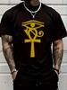 Graphic Tee Featuring The Eye of Horus And Ankh from Egypt, Suitable for Both