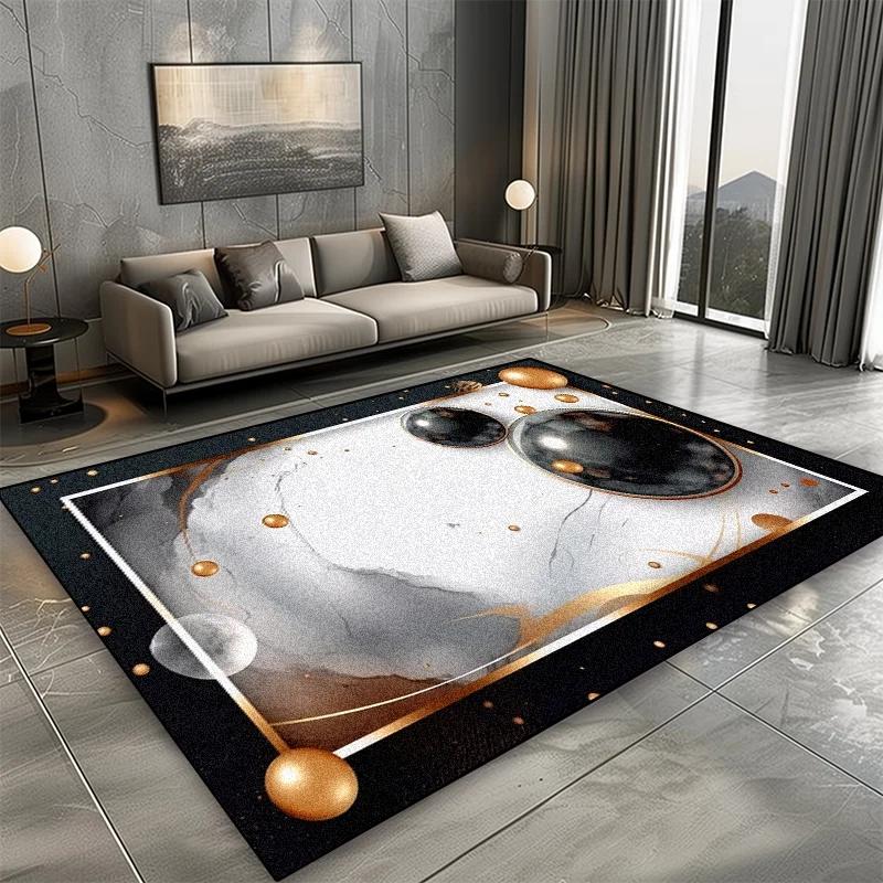 European Style Carpet for Living Room Black Marble Decor Sofa Area Large Rugs Hotel Hall Floor Mats Home Modern Decoration Rugs