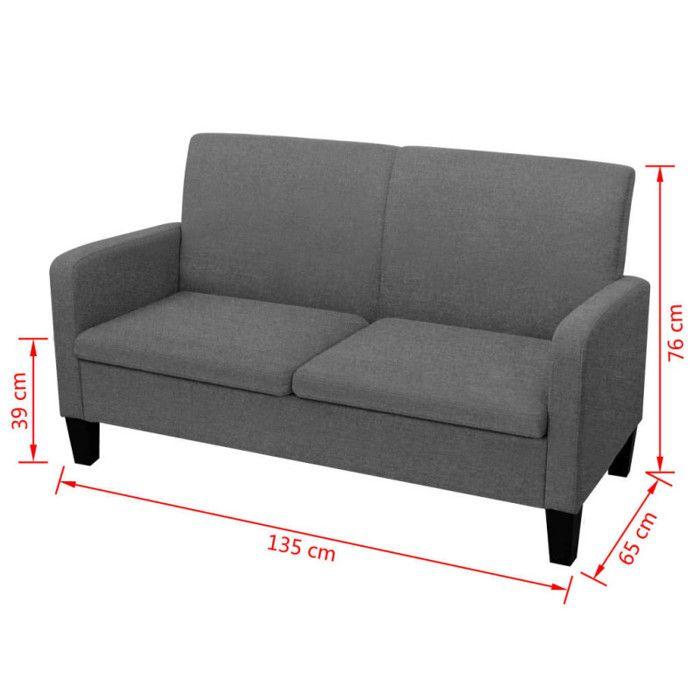 VidaXL 2-seater Sofa 135x65x76 Cm Dark Grey 244709