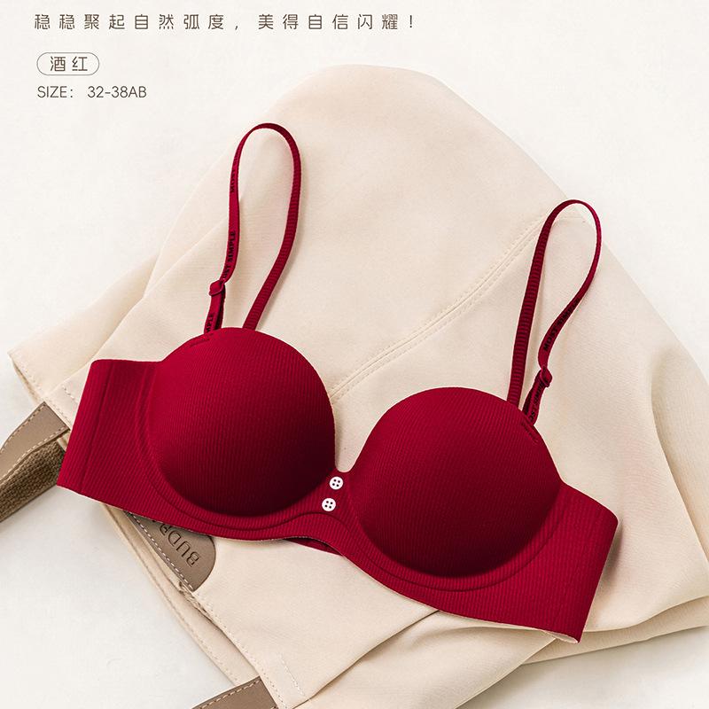 Sexy leopard print small breasts gather underwear women's no steel ring upper support not empty cup anti-sagging adjustment close breast bra cover