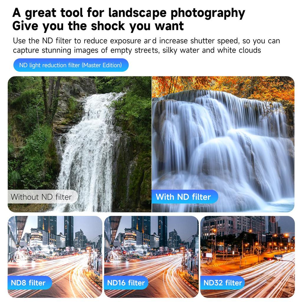 TELESIN CPL ND8 ND16 ND32 Lens Set Aluminium Alloy Frame for DJI OSMO Action 3 4 5pro ND CPL Filter Action Camera Accessories