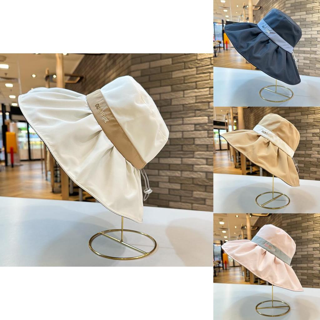 Women's Sun Protection Hat Spring Summer Uv Protection Wide Brim Bucket Hat Korean Style Cycling Face Cover Foldable Fisherman Hat