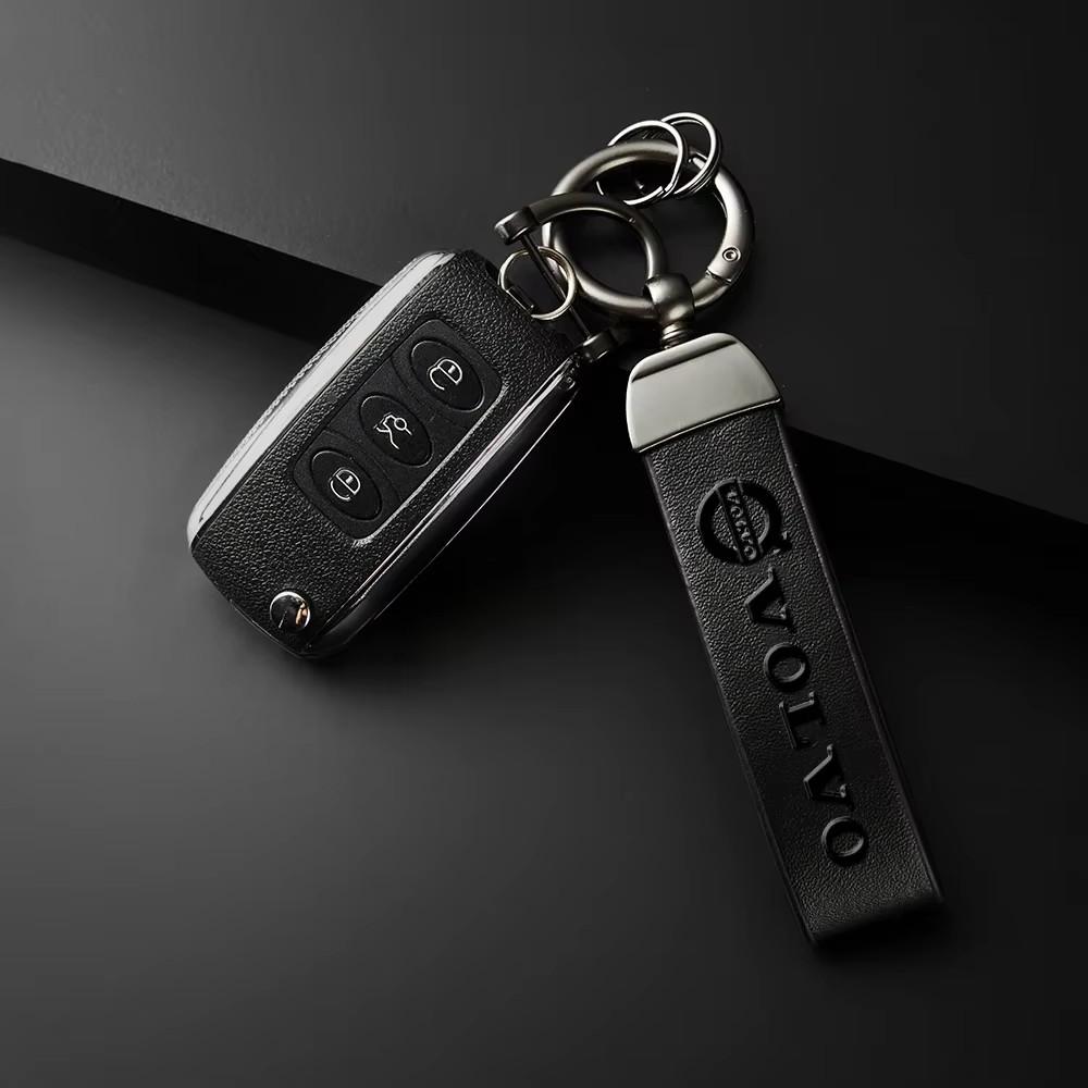 Car Vintage Leather Keychain Auto Logo Key Ring Accessories For Volvo ES90 EC40 EX40 EM90 XC90 V90 V60 XC60 V40 S80 S60 S90 C40