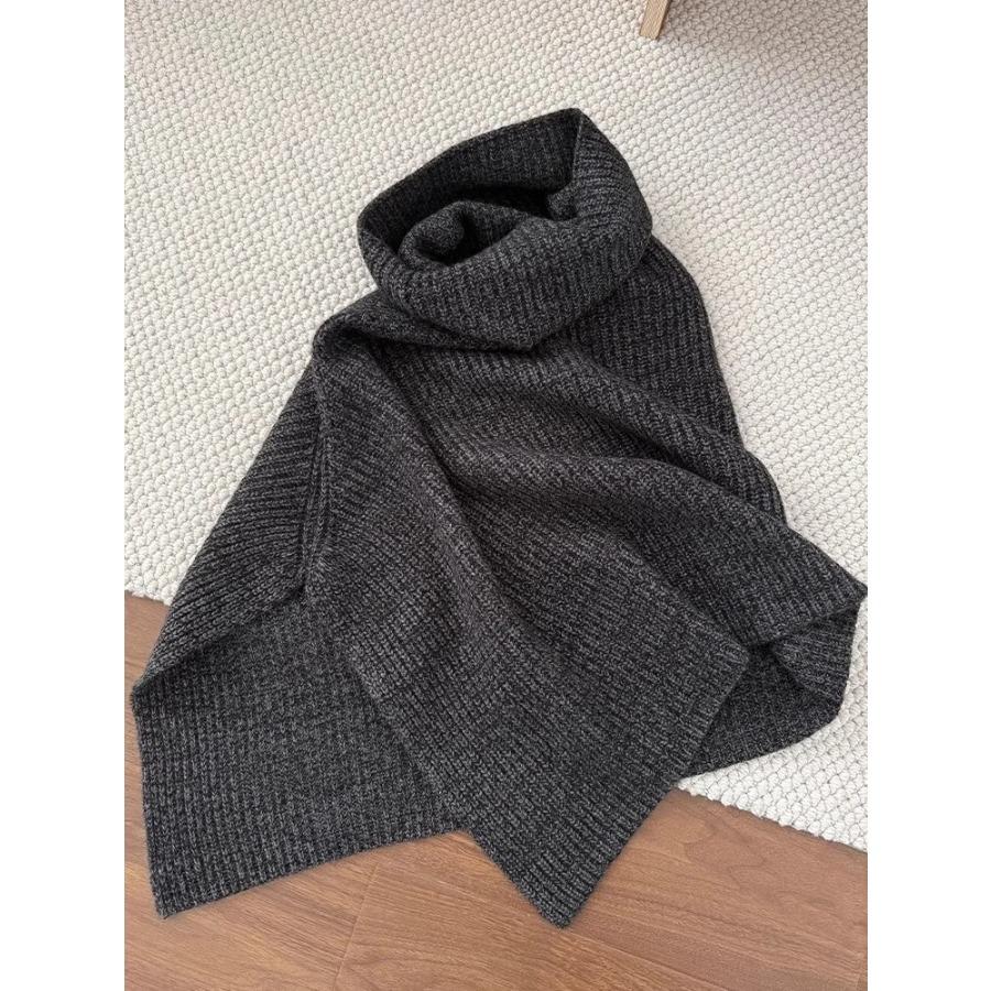 Women High Collar Knitted Neck Warmer Winter Open Front Cowl Scarf Fashion Layered Cape Neck Wrap Warm Knit Snood