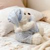 Orsacchiotto di Peluche Carino Buonanotte Orso Bianco Soffice Animale di Peluche Con Cuscino Pigiama E Berretto da Notte Bambola Orsacchiotto Kawaii