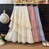 Women's Spring Sweet Multi-Layered Ruffle Skirt - Elastic Waist, Slimming, Versatile
