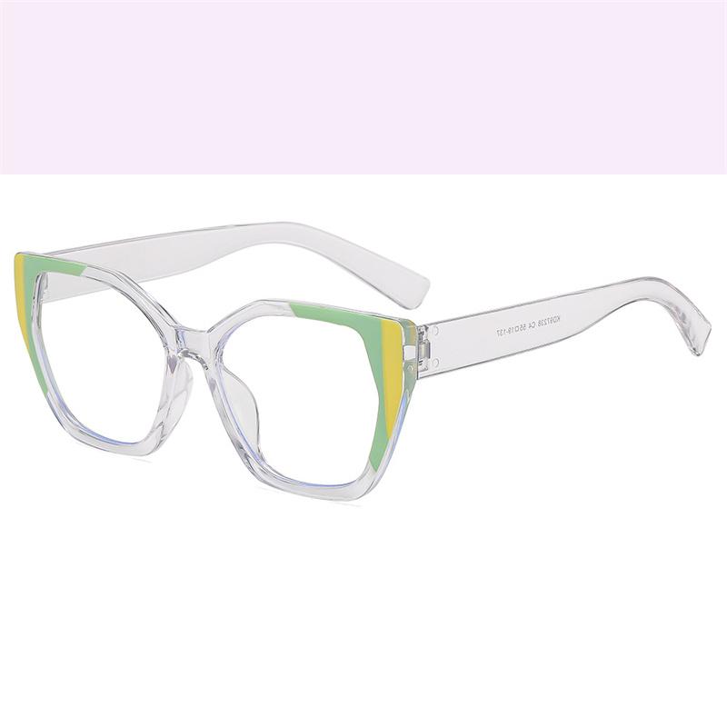 

Brand Design Oversized Polygon Patchwork Color Frame Hyperopia Eyewear Photochromic Anti Blue Ray Computer Women Reading Glasses 0