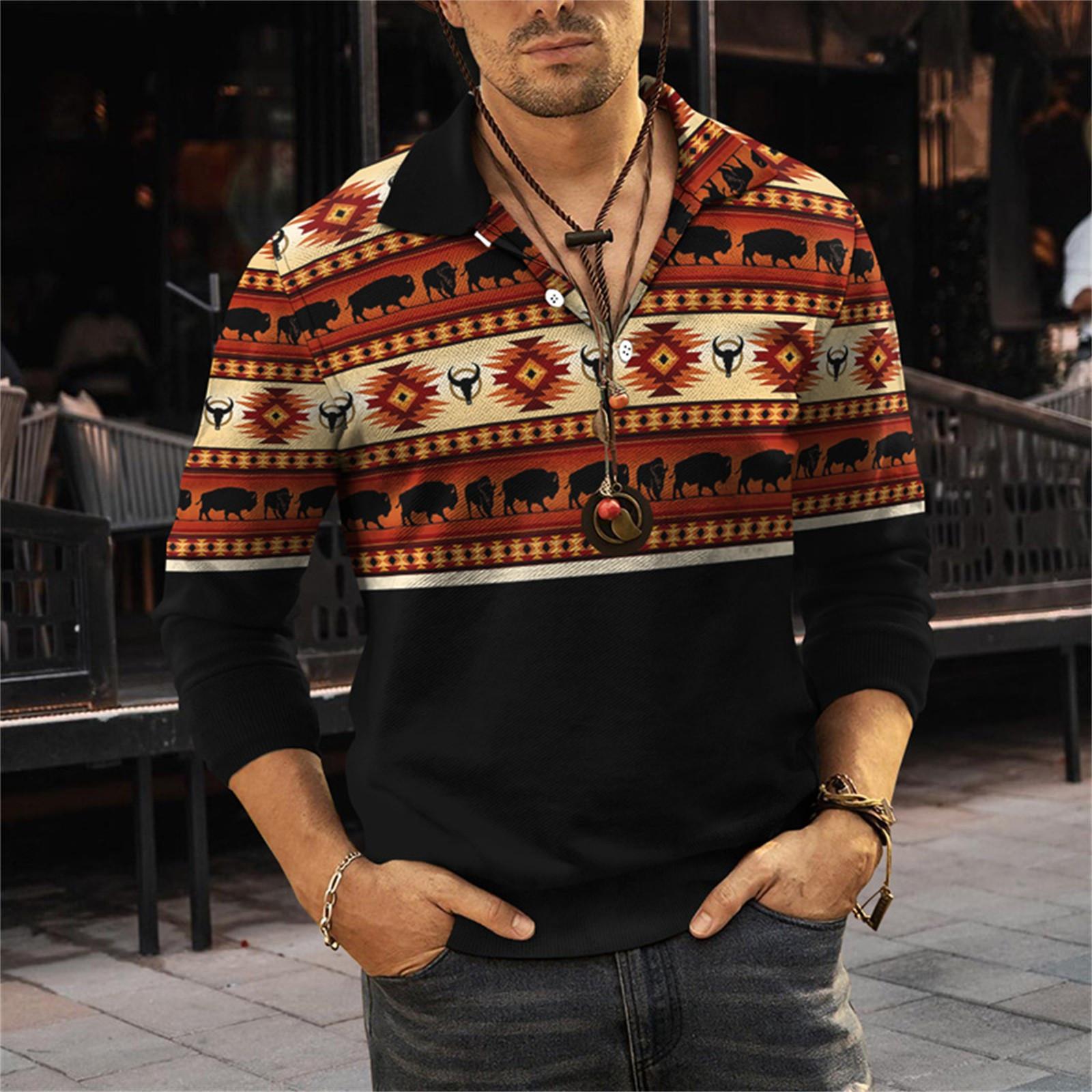 

Мужская рубашка с длинным рукавом с лацканами и повседневным принтом 3D, свободная спортивная рубашка с лацканами XXL