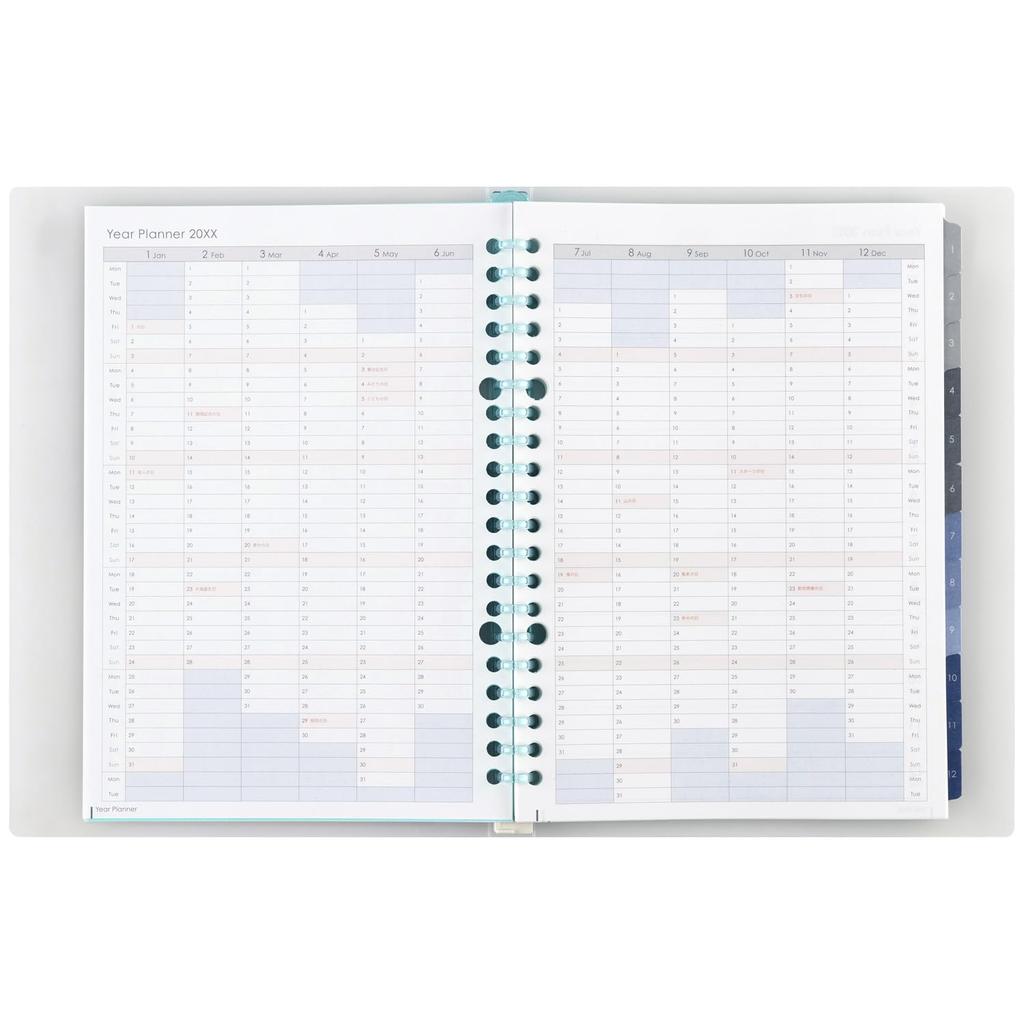 Maruman 2026 Notebook Starts January 2026 Planner, Diary, Monthly, 20-Hole, A5, Blue, FD42-26-02,